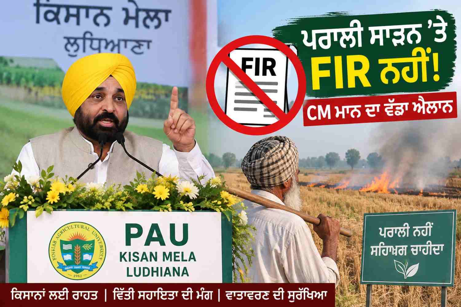 ਪਰਾਲੀ ਸਾੜਨ ’ਤੇ ਕਿਸਾਨਾਂ ਖ਼ਿਲਾਫ਼ FIR ਨਹੀਂ!