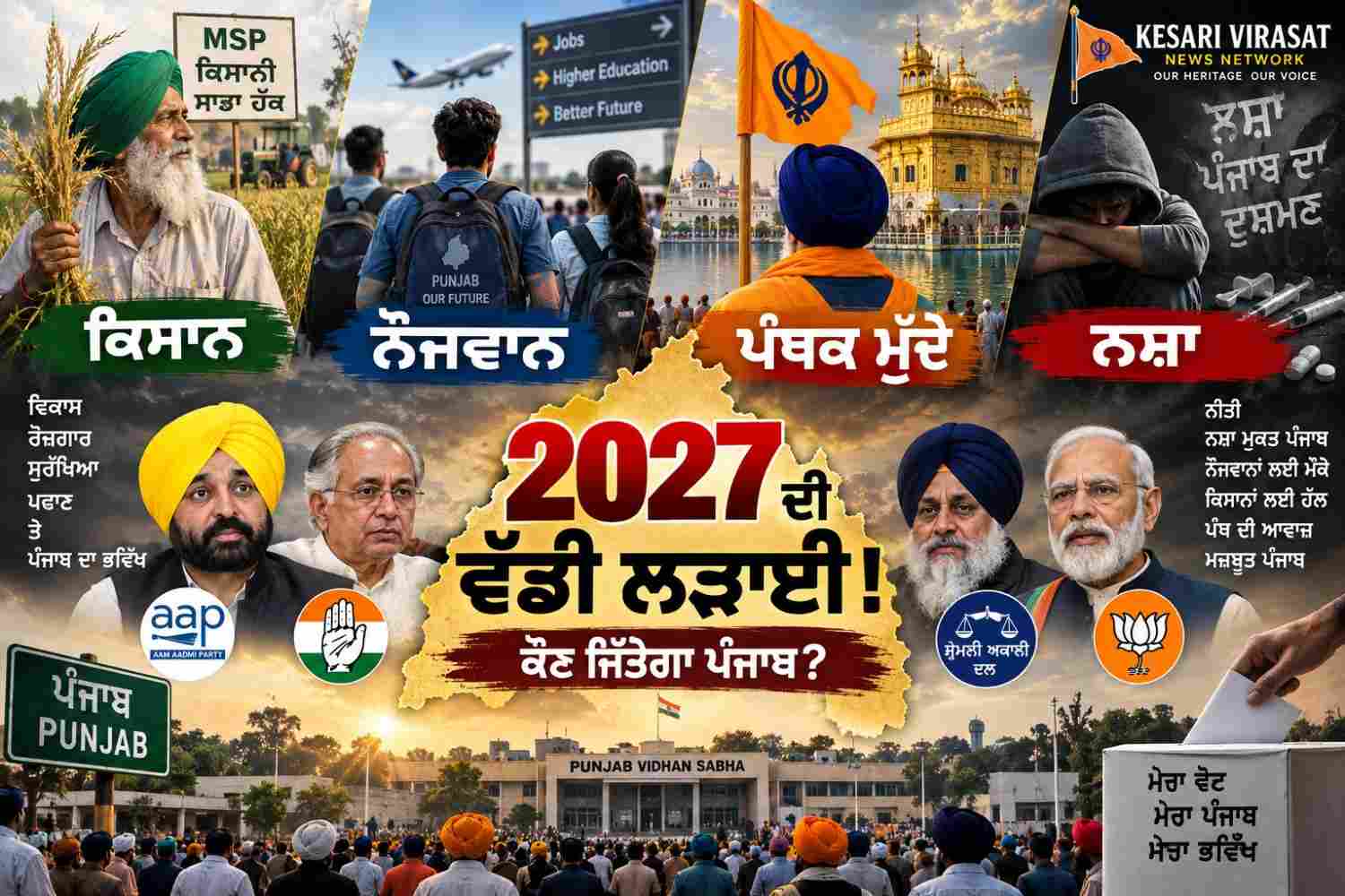 ਪੰਜਾਬ ਦੀ ਸਿਆਸਤ ਵਿੱਚ ਕਿਸਾਨ, ਨੌਜਵਾਨ, ਪੰਥਕ ਮੁੱਦੇ ਅਤੇ 2027 — ਅਗਲੀ ਵੱਡੀ ਲੜਾਈ ਕਿਹੜੀ?