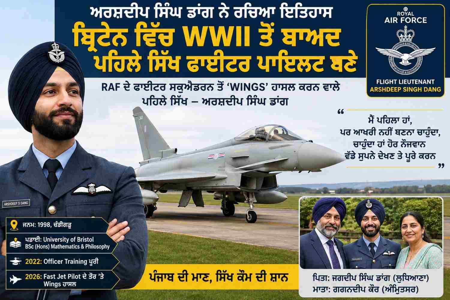 ਅਰਸ਼ਦੀਪ ਸਿੰਘ ਡਾਂਗ ਨੇ ਰਚਿਆ ਇਤਿਹਾਸ