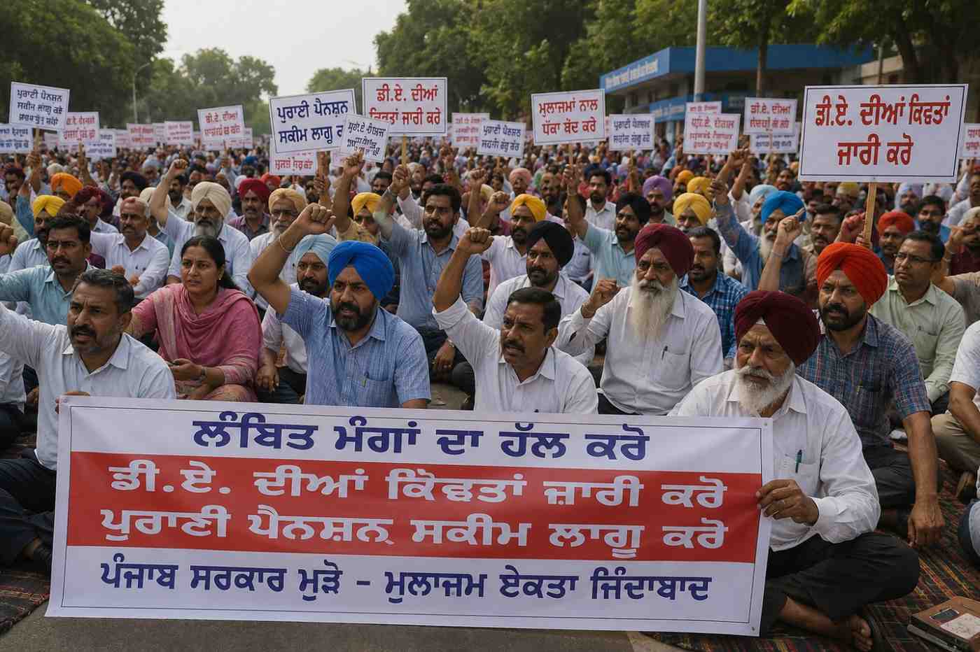 ਲਟਕਦੀਆਂ ਮੰਗਾਂ ਨੂੰ ਲੈ ਕੇ ਸਰਕਾਰੀ ਕਰਮਚਾਰੀਆਂ ਦਾ ਚੰਡੀਗੜ੍ਹ ਵਿੱਚ ਰੋਸ ਪ੍ਰਦਰਸ਼ਨ, ਸਰਕਾਰ ਨੂੰ ਚੇਤਾਵਨੀ